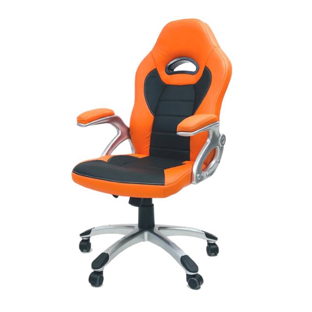 ViscoLogic Series THRILL Gaming Racing Style Swivel Office Chair (Black & Orange)