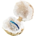 thumbnail image 1 of Crystal Cave Ring Box,White Crystal Round Geode Ring Box With Couple Rings Set,Natural Crystal Agate Geode Ring Box Jewelry Box,For Proposal,Wedding,Quartz Keepsake Ornaments Gift For Girls (Men), 1 of 6