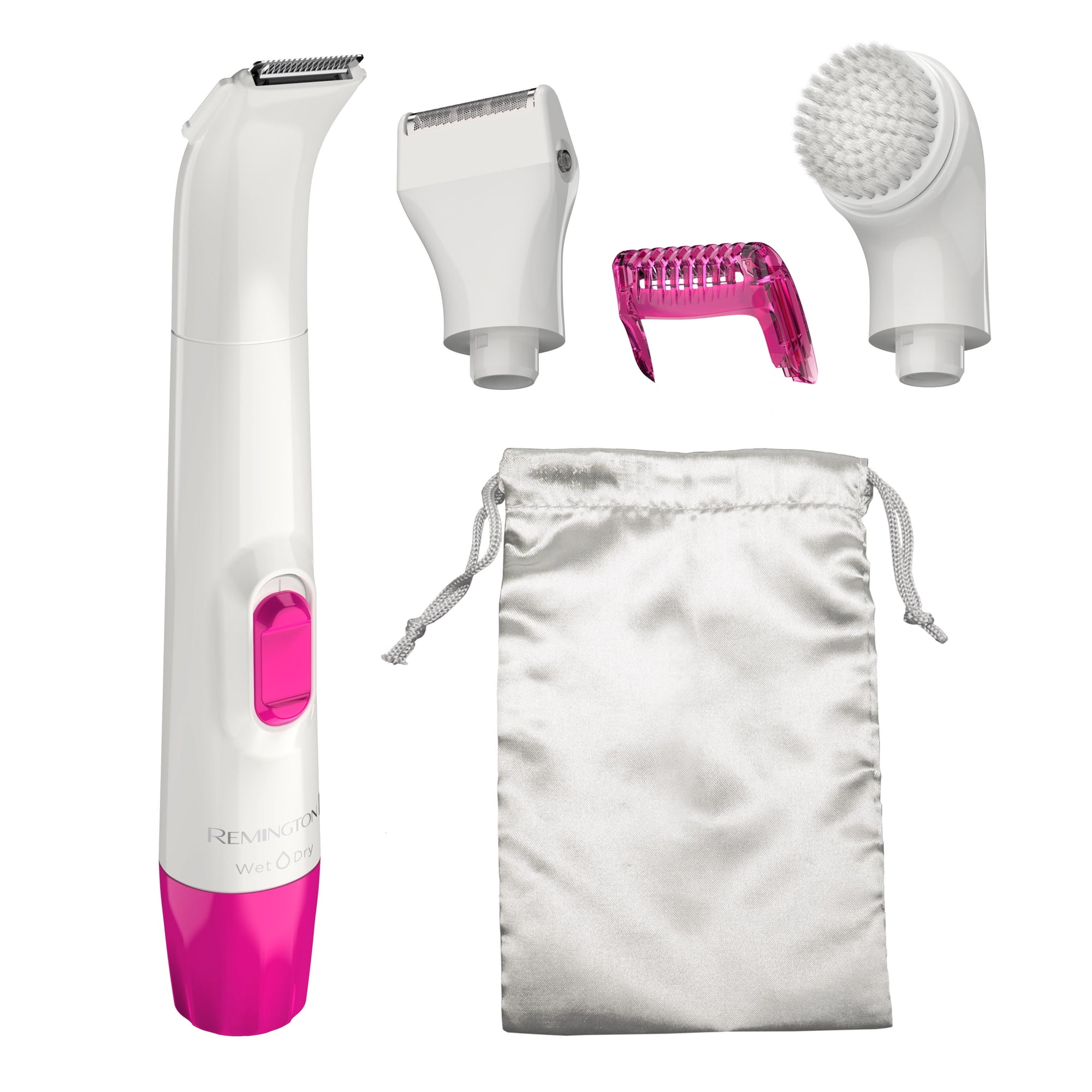 REMINGTON Smooth & Silky Body & Bikini Trimmer Kit, Wet/Dry, Battery Operated, Pink