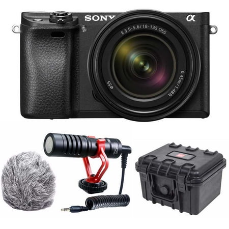 Sony a6300 Mirrorless Camera with 18-135mm Lens Compact Mic Bundle
