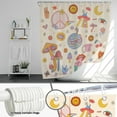 thumbnail image 3 of Hippie Shower Curtain Funky Retro 70s Shower Curtain for Bathroom Groovy Mushroom Waterproof Fabric Bath Curtain Decor with 12 Hooks 72x72 Inches, 3 of 5