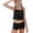 Black, variant on Busydd Girls Tankini Swimsuit 6-15 Years Stylish Hawaiian Print Two Piece Teen Girl Swimsuit Spaghetti Strap Ruffled Tanks and Shorts Vacation Beachwear 6-7 Years