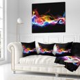 thumbnail image 3 of Designart Blue Yellow Waves in Black - Abstract Throw Pillow - 16x16, 3 of 5