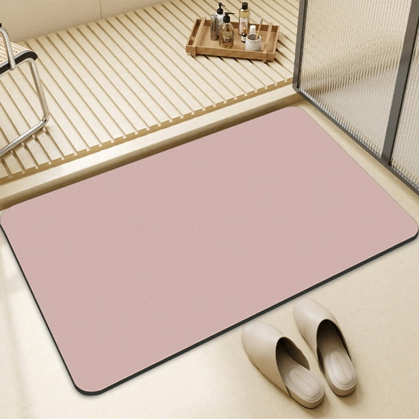 Alfombra De Baño Súper Absorbente, De Secado Rápido, Con Base De Goma Antideslizante Y Lavable, Ideal Para Baño Y Ducha, Color Rosa