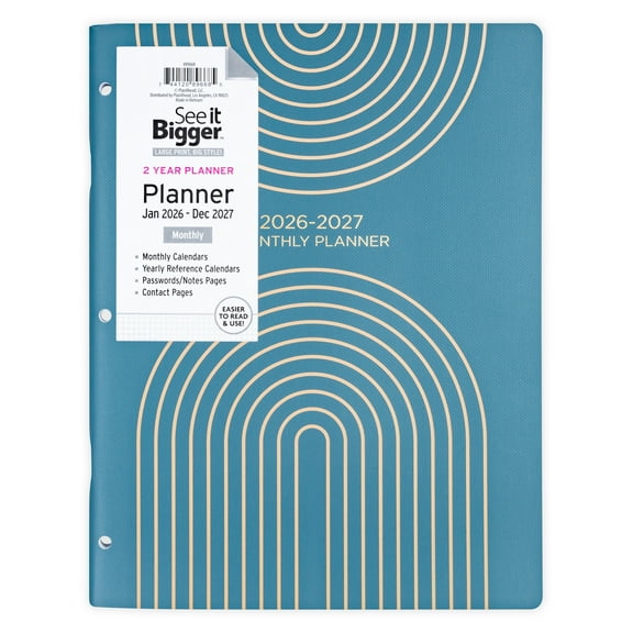 See it Bigger 2-Year Monthly Planner Large (8.5" x 11") Jan 2026 - Dec 2027