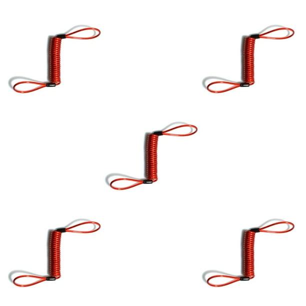 Kenally Cuerdas de resorte para motocicleta, cables de acero, Cables de recordatorio para scooter, rojo para motocicleta Rojo 5piezas