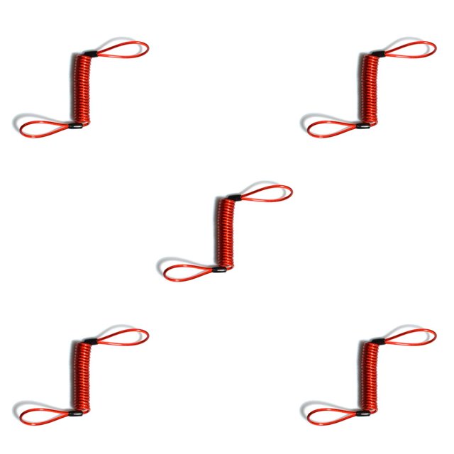 Decodeary Motorcycle Anti-lost Security Spring Rope Scooter Bicycle Reminder Cables Motorbike Protection Accessories 1.38 Meters Red 5Set