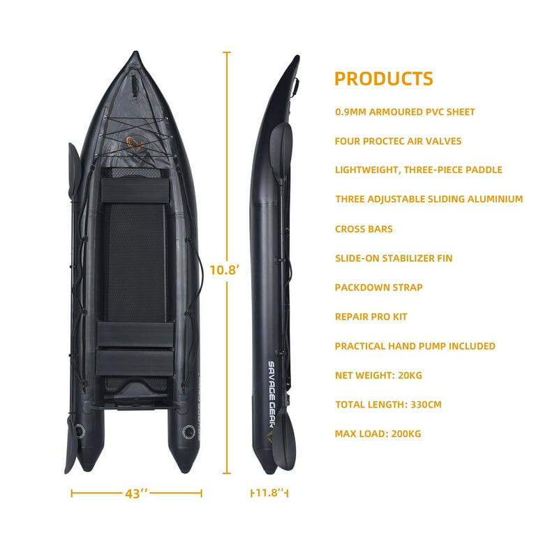 Segmart 130'' 2-Person Inflatable Kayak with Aluminum Oar, PVC Body, Air  Mat, Repair Kit, 440lbs Max Load - Walmart.com