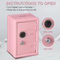 thumbnail image 5 of Caja de seguridad para dinero y efectivo, caja de seguridad de tamaño mini para joyas y objetos de valor, 4.6"x 4.2"x 6.9" rosa, 5 of 5
