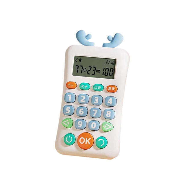 Matsuzay Calculadora oral lindo portátil útil juego de aprendizaje interactivo juguetes electrónicos máquina de pensar niños estudiante Kits de experimentos de química Cielo azul