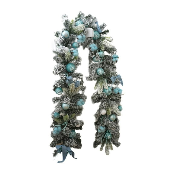 Baoblaze Christmas Garland 5.9ft Front Door Hanging Decor for Ceremony Blue