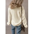 thumbnail image 3 of FOLUNSI Chic Eyelet Long Sleeve Cardigan - Soft Apricot Pleats, 3 of 8