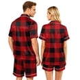thumbnail image 5 of Couple Pajamas 2 Piece Lounge Pajama Set Silk Satin Pajama Matching Button Down Tops and Shorts Soft Sleepwear S-Xxxxl(Men), 5 of 5