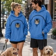 thumbnail image 6 of Awwp Hoodie with Cat Pouch Holder Sweatshirt Large Pocket Pullover Shirt Kangaroo Pocket Dog Sweatshirt Unisex Oversized Fit Pet Rest Holder,Zip Front Pet Pouch Sweatshirt Blue M, 6 of 8