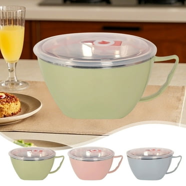 Nkmbld Ramen Bowl Stainless Steel Bowl Food Grade Household Tableware, College Dorm Room Essentials for Girls and Boys Apartment Essentials, Blue