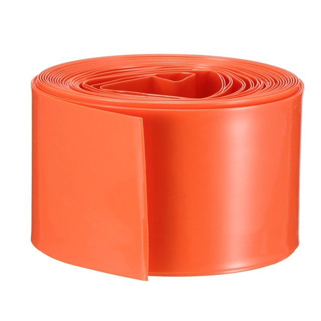Unique Bargains PVC Heat Shrink Tubing 29.5mm Flat Width for 18650 5M Orange