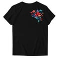 thumbnail image 2 of Itsame Summer Short Shirt Sleeved for Womens Printed T-Shirt Tops Round Neck Blouses Black Size XL, 2 of 5
