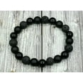 thumbnail image 2 of K-KED 8" 10mm Matte & Polished Onyx+Lava Gemstone Beaded Men's No Metal Bracelet, 2 of 3