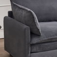 thumbnail image 4 of Modular Velvet U-Shaped Sectional Sofa - 2-Seat Deep Couch with 2 Lumbar Pillows, Plush Gray Upholstered Living Room Couch, 4 of 14