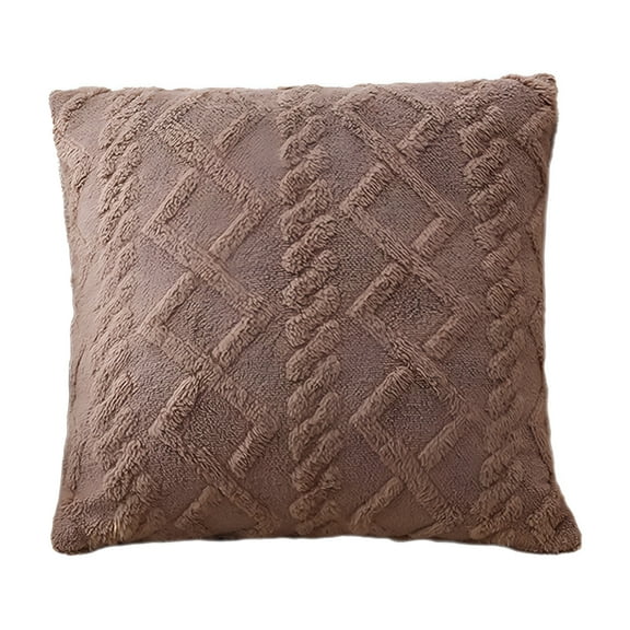 LAMIRO 15.74x15.74" Decorative Throw Pillows for Home and Bedroom,Set of 1 with Invisible Zipper and Modern Design Brown