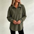 thumbnail image 6 of cocolona Tunic Sweatshirts for Women Long Sleeve Lapel Half Zip Pullover Tops Casual Loose Curved Hem Workout Sweatshirts, 6 of 7