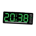thumbnail image 2 of Reloj digital de regalo con fecha, día de la semana, fácil de leer, con 2 alarmas, reloj de pared Número verde, 2 of 9