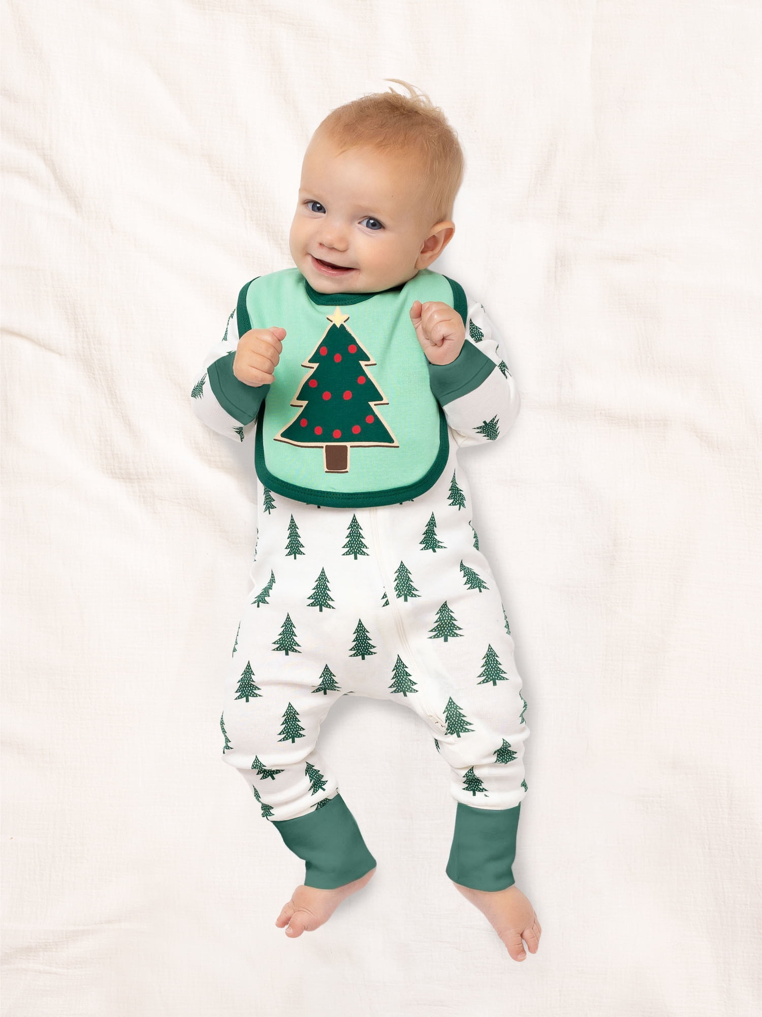 Monica + Andy Organic Cotton One Piece Coverall and Bib Set, Sizes Newborn - 18-24 Months