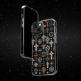 thumbnail image 6 of DistinctInk Hybrid (Acrylic / TPU) Clear Slim Fit Case for Apple iPhone 13 (6.1" Screen) - Contrasting Christian Crosses in Repetition, 6 of 8