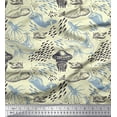 thumbnail image 1 of Soimoi Poly Georgette Fabric Octopus,Whale & Jellyfish Ocean Printed Craft Fabric by The Yard 52 Inch Wide, 1 of 1
