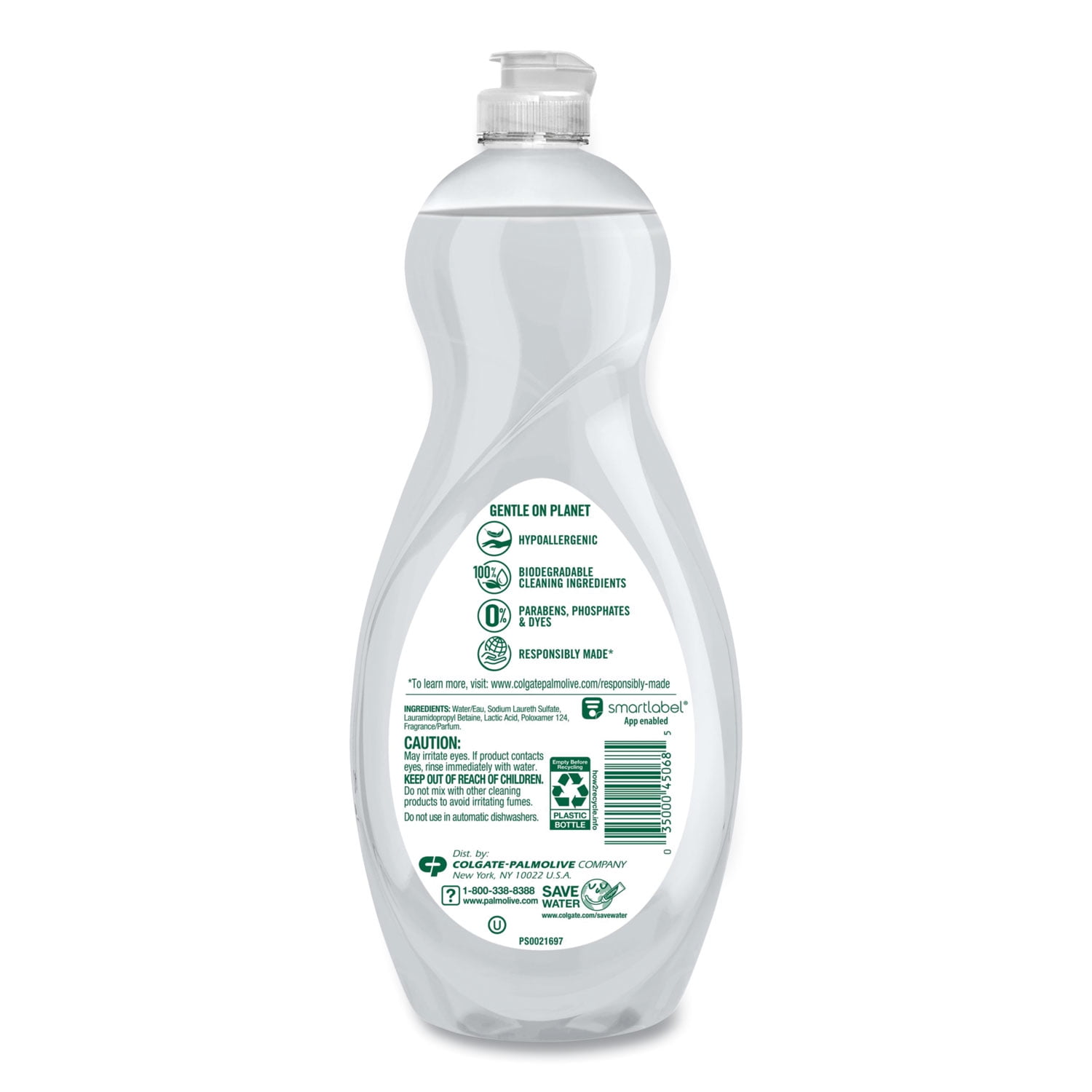 Pure + Clear Dishwashing Liquid, Unscented, 32.5 oz Bottle, 9/Carton | Bundle of 5 Cartons