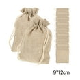 thumbnail image 2 of GASTROPOD Burlap Drawstring Pocket Festival Gift Bag Linen Jewelry Small Bags Wedding 10 Pcs, 2 of 7