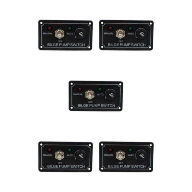 Maytalsory Pump Switch Panel Boat Toggle Rocker Switch ATV Pump Bilge Pump Rv Manual Off 5Set