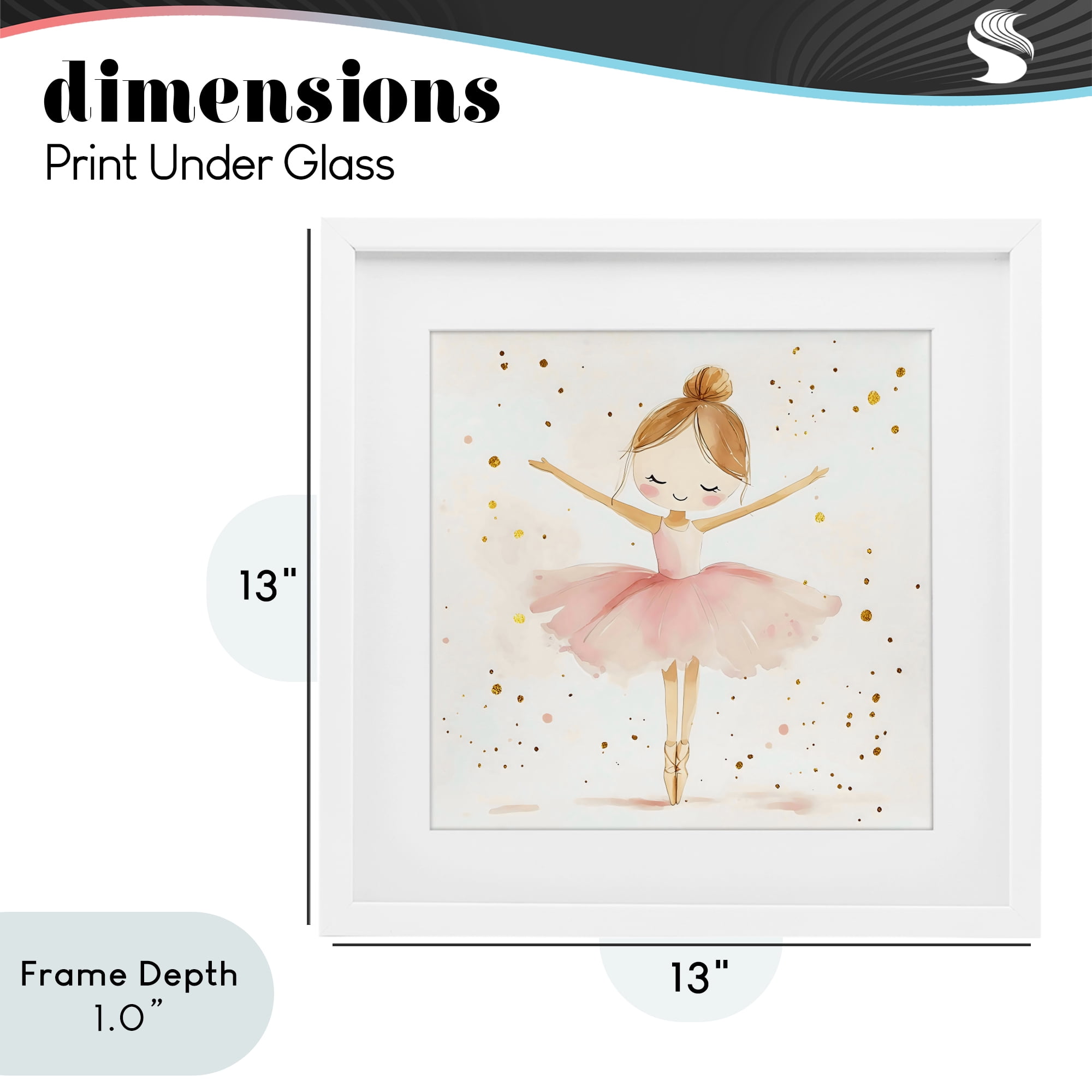 Stupell Industries Ballerina On Her Toes White Framed Print Under Glass, design by Creative Studio