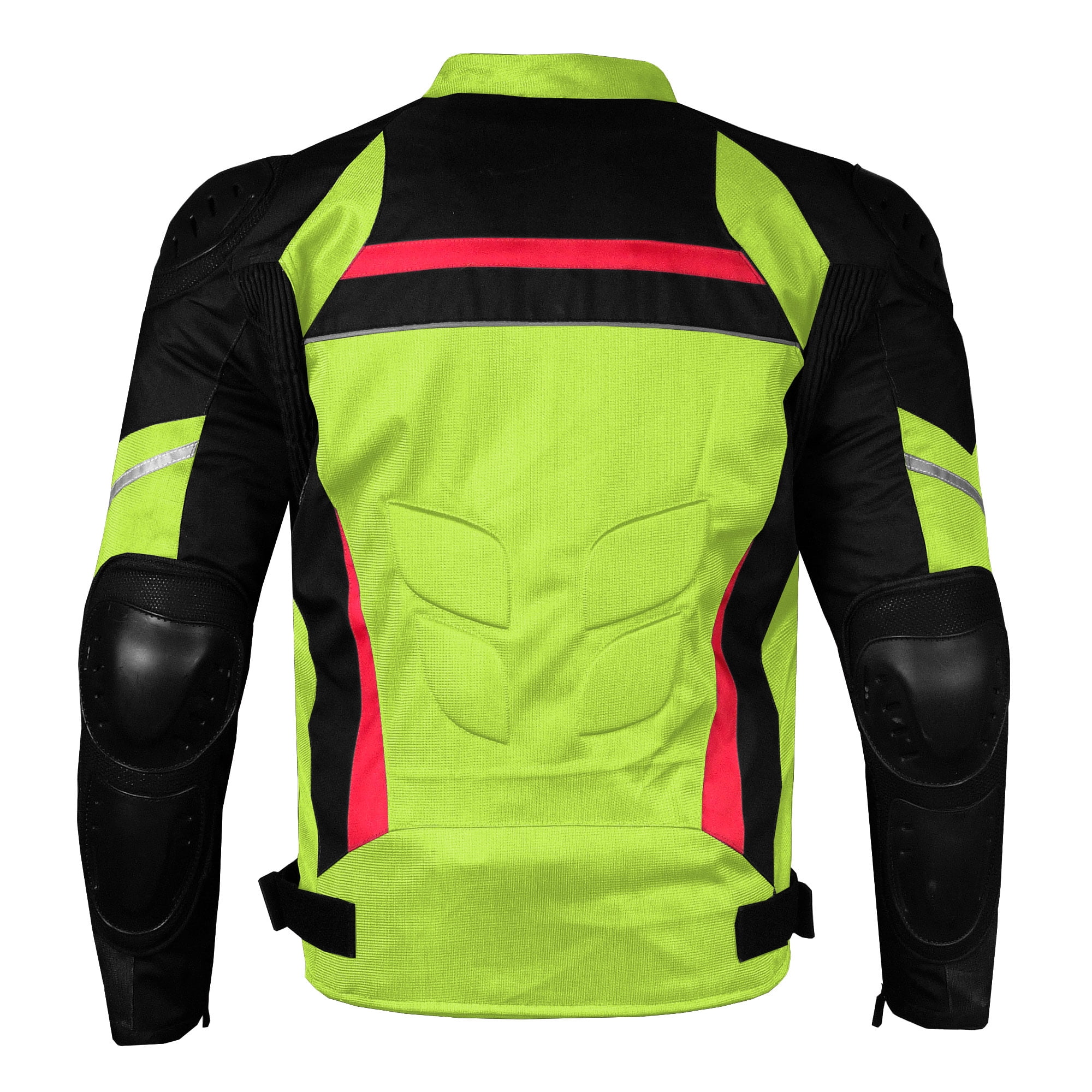 AirTrek Men Mesh Motorcycle Touring Waterproof Rain Armor Biker Jacket Hi Vis Green XXL