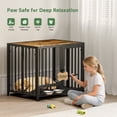 thumbnail image 6 of Amoveo 32.7" Foldable Dog Crate for Small Dogs, 3-in-1 Metal Kennel & Playpen with Wheels & Feeding Bowls, Escape-Proof Indoor Outdoor Cage,Brown, 6 of 8