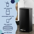 thumbnail image 4 of happimess Curtis 8-Gallon Step-Open Trash Can, Charcoal Black, HPM1011B, 4 of 10
