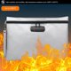 thumbnail image 1 of Bolsa de documentos ignífuga, bolsas de dinero impermeables, bolsa de almacenamiento segura contra incendios con cerradura de combinación, archivo de efectivo, 1 of 5