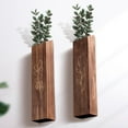 thumbnail image 7 of 4 Pack Wood Indoor Wall Planter, Modern Boho Wall Decor for Living Room Bedroom, Farmhouse Pocket Vases for Dried Flowers and Faux Greenery Plants - Brown, 7 of 7