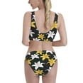 thumbnail image 3 of Haiem Lilies Flowers Women's High Waisted Bikini Set Two Piece Bathing Suits High Cut Bikini Cut Out Swimsuits Scoop Neck Swimsuit-X-Large, 3 of 8