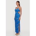 thumbnail image 2 of Women's Seashell Chain Print Maxi Cami Dress with Side Cutout, 2 of 3