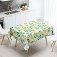thumbnail image 3 of Yellow Lemon Fabric Tablecloth Bright Flowering Lemons Print Rectangle Table Cloth Stain Resistant Waterproof Wipeable Table Cover for Kitchen Dining Room Picnic Party Banquet,60x84 Inches, 3 of 5