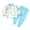 Sky Blue, variant on Girls Clothes Long Sleeve Dinosaur Ice Print Top and Pants Cotton Loungewear Set Girls Spring Outfits Yellow 6-12 Months