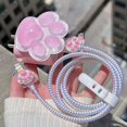 thumbnail image 5 of 4 Pcs/Ensemble Protecteur de Câble de Charge Design Griffe de Chat 3d Rose pour Iphone, 5 of 5