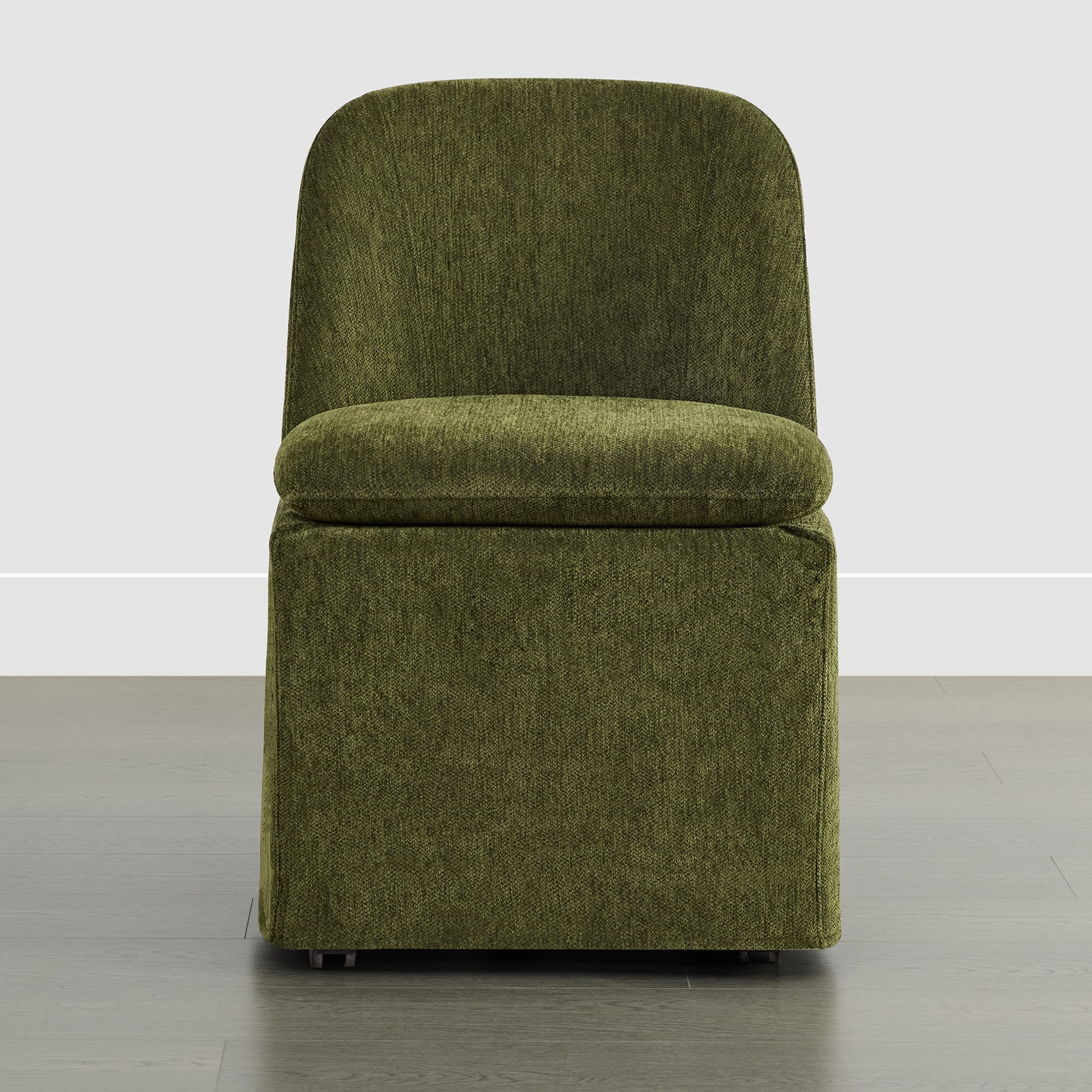 Spruce & Spring Slipcover Dining Chair with Upholstery and Hidden Casters Set of 2, Green