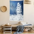 thumbnail image 2 of Nautical Tapestry, A Yacht in the Ocean Made and Shaped with Fluffy Clouds Atmospheric Imaginary Sky, Wall Hanging for Bedroom Living Room Dorm Decor, 40W X 60L Inches, Blue White, by Ambesonne, 2 of 5