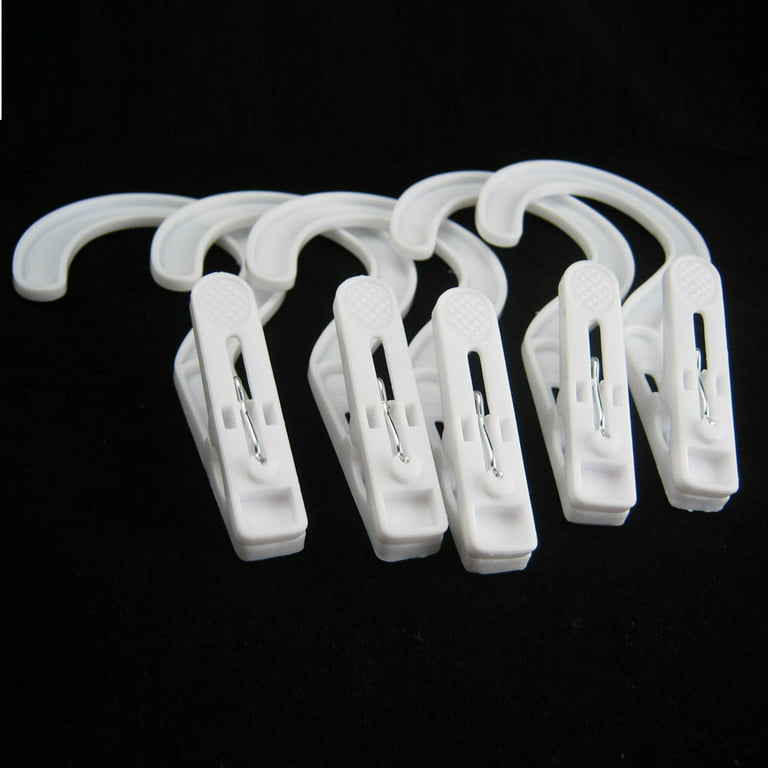 6 Pieces Laundry Hooks Clips Clothes Pins Rotating Laundry Hook Hanging  Clips Plastic Fabric Chips Hanging Curtain Clips Tent Tarp Clips for Home