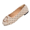 thumbnail image 2 of Ytobaz Flat Shoes for women Polka Dot Suede Flats Buckle Accent Slip On Flat Shoes Office Work Dress Walking Travel Daily Casual Footwear, 2 of 9