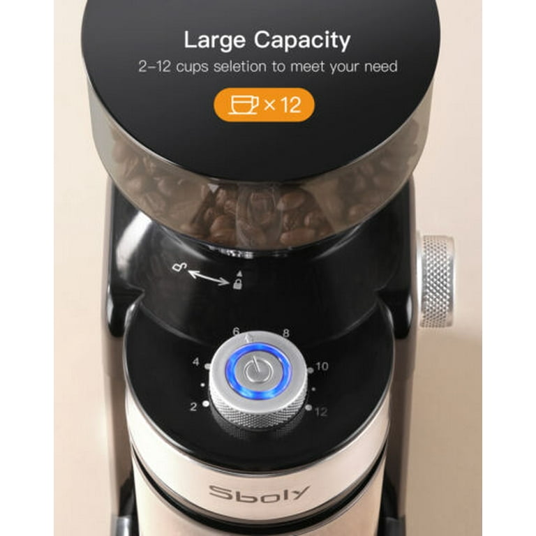 Electric Coffee Grinder 18 Level Adjustable Burr Mill Coffee Bean Grinder  High Speed Espresso Grind