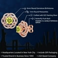 thumbnail image 2 of Gem Stone King 18K Rose Gold Plated Silver Stud Earrings with Jackets Mystic Topaz and Moissanite (2.72 Cttw), 2 of 6