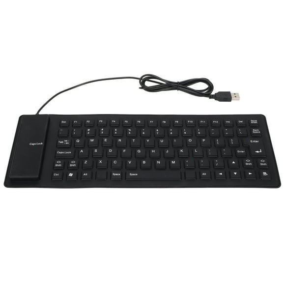 Soft Silicone Keyboard, Various Colors Soft Comfortable 85 Keys Silicone Keyboard USB Wired For PC Notebook Black